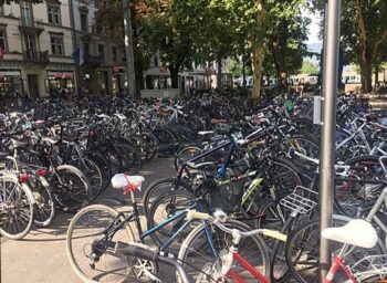 This sea of bikes at the Stadelhofen Train Station in Zürich warms my heart. As the Swiss well know, biking is not only eco-friendly, it helps to keep you in shape and the parking is FREE!