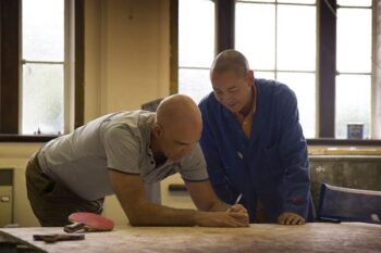Here I am taking down the lunch order with Tibetan sculptor, Lama Thubten before we move on to solving the great mysteries of the universe.
