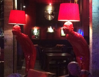 Some quirky lamps in a cafe in the Pub District in Siem Reap, Cambodia.